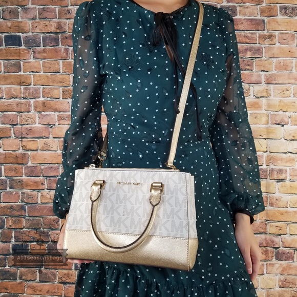 Michael Kors Kellen satchel Xs vanilla gold bag - Picture 5 of 8